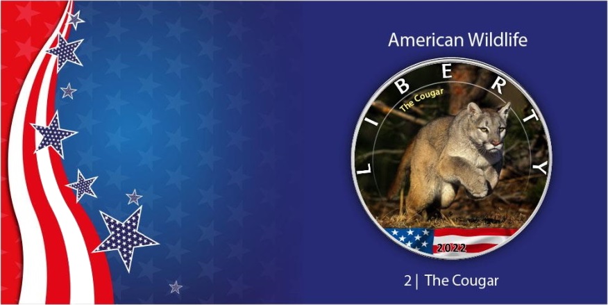 Доллар США - монета 1 доллар Пума, подарочная упаковка