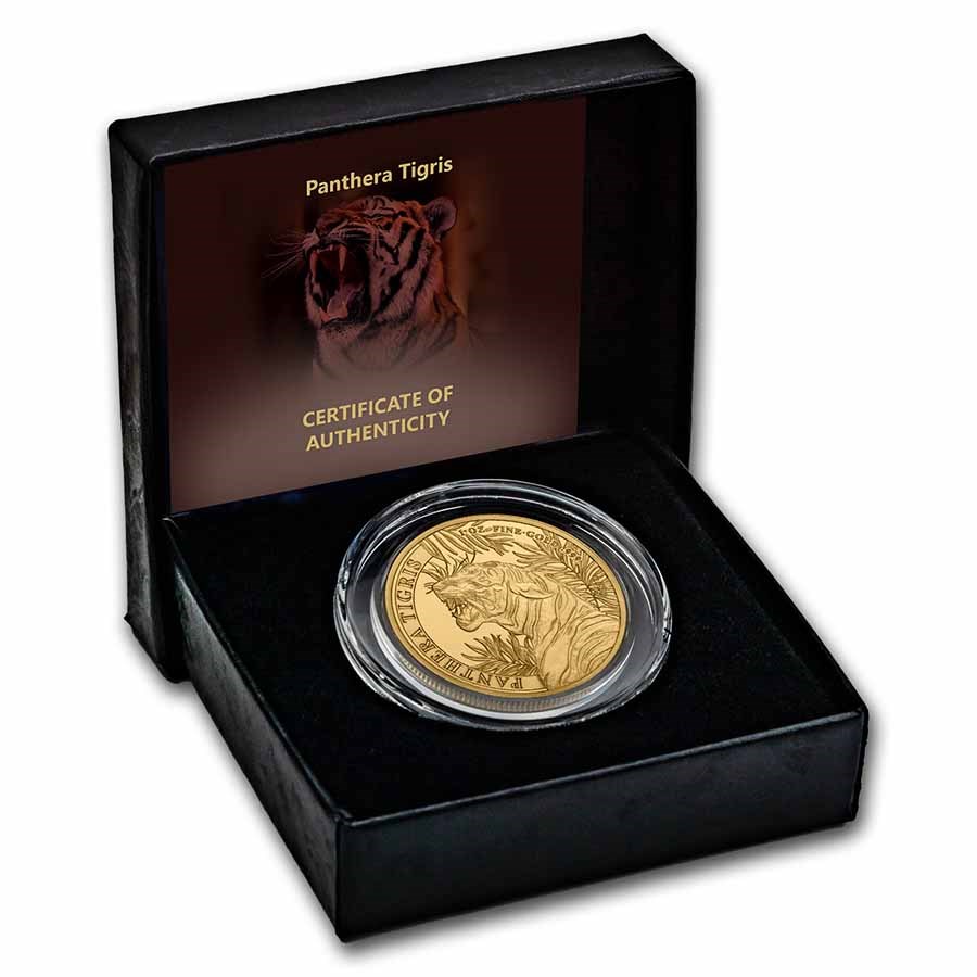 Лаос 2000 кип - монета 2000 кип Индокитайский Тигр, подарочная упаковка