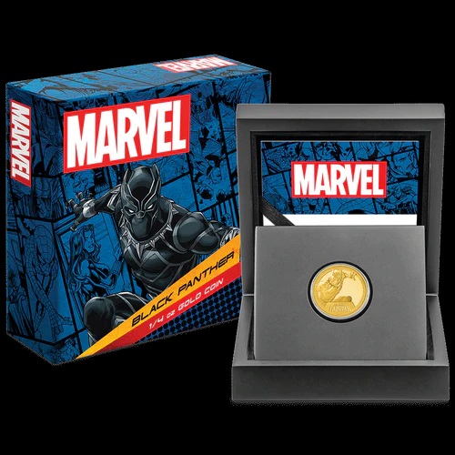 25 долларов Ниуэ - монета 25 долларов Черная пантера Marvel, подарочная упаковка
