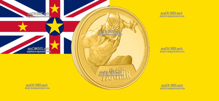 250 долларов Ниуэ - монета 250 долларов Черная пантера Marvel