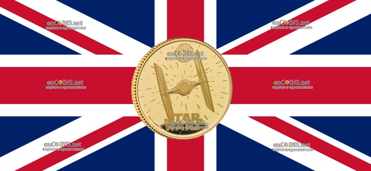 Золотые 25 фунтов Великобритании - монета 25 фунтов СИД-истребитель