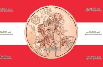 10 евро Австрии - медная монета 10 евро Пион