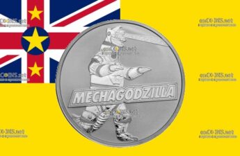 Два бакса Ниуэ – монета 2 доллара Мехагодзилла