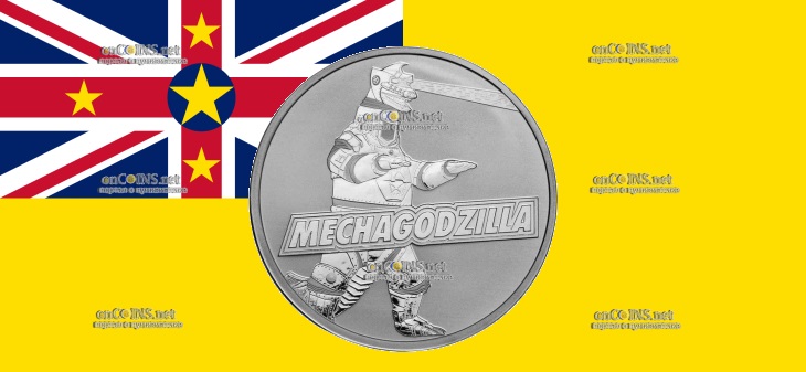 Два бакса Ниуэ – монета 2 доллара Мехагодзилла