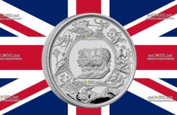 Серебро 10 фунтов Великобритании - монета 10 фунтов Ватерлоо - Лидеры союзников