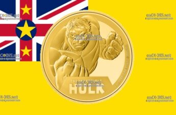 250 долларов Ниуэ - монета 250 долларов Халк
