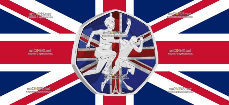 50 пенсов Великобритании - монета 50 пенсов Сборная GB и Паралимпийская сборная GB