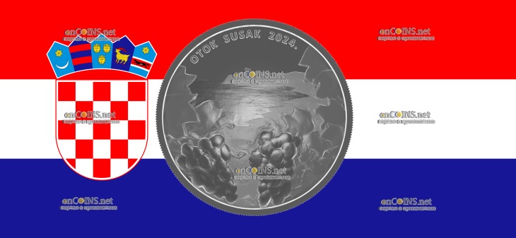 6 евро Хорватии - монета 6 евро остров Сусак