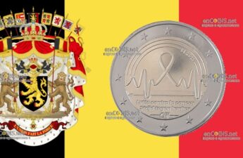 Два евро Бельгии - монета 2 евро Раковая опухоль