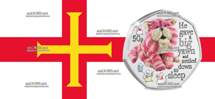 Медно-никелевые 50 пенсов Гернси - монета 50 пенсов Bagpuss