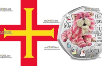 Серебряные 50 пенсов Гернси - монета 50 пенсов Bagpuss