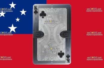 Серебряные доллары Самоа - монета 2 доллара Король Трефа