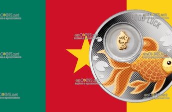 Камерун 500 франков - монета 500 франков КФА Золотая рыбка