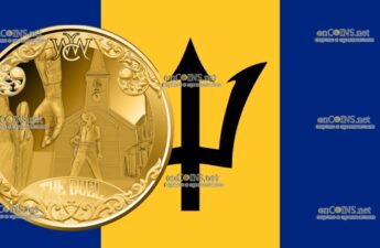 Монета 1 доллар Барбадоса - монета 1 доллар Дуэль