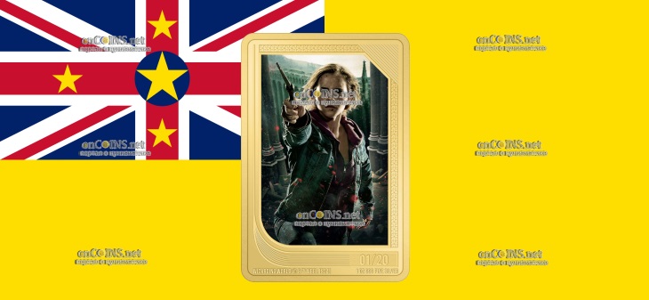Ниуэ позолоченные два доллара – монета 2 доллара Гермиона Грейнджер