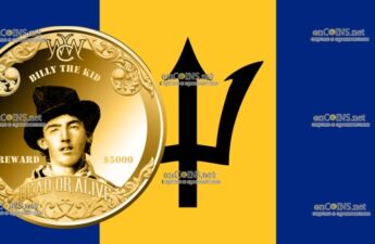 Один доллар Барбадоса - монета 1 доллар Билли Кид