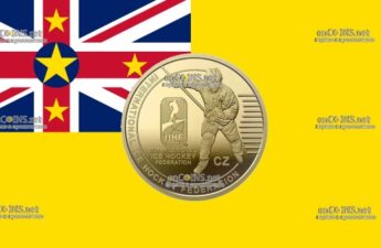 10 долларов Ниуэ – монета 10 долларов Чемпионат мира по хоккею 2024 года