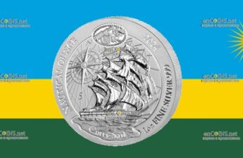 50 франков Руанды – монета 50 франков Парусное судно Cutty Sark