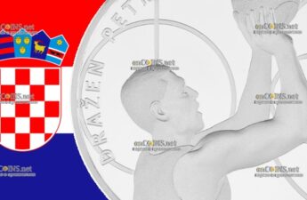 8 евро Хорватии - монета 8 евро Дражен Петрович