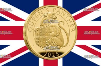 Золотые 200 фунтов Британии - монета 200 фунтов Пантера Королевы