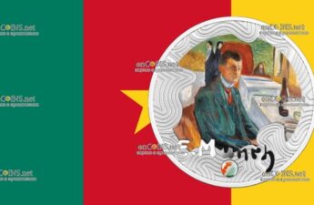 Монета пятьсот франков Камерун - монета 500 франков КФА Автопортрет с бутылкой вина