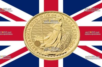 Золото 50 фунтов Британии - монета 50 фунтов Британия