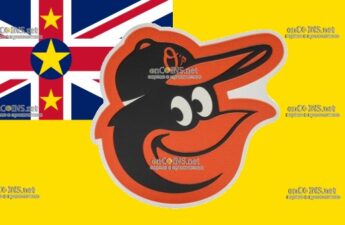 5 долларов Ниуэ – монета 5 долларов клуб Baltimore Orioles