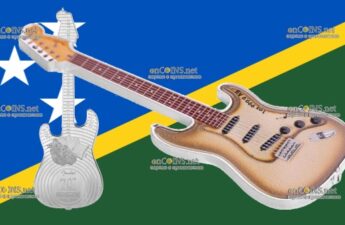 Два доллара Соломоновых островов - монета 2 доллара Гитара Fender Stratocaster