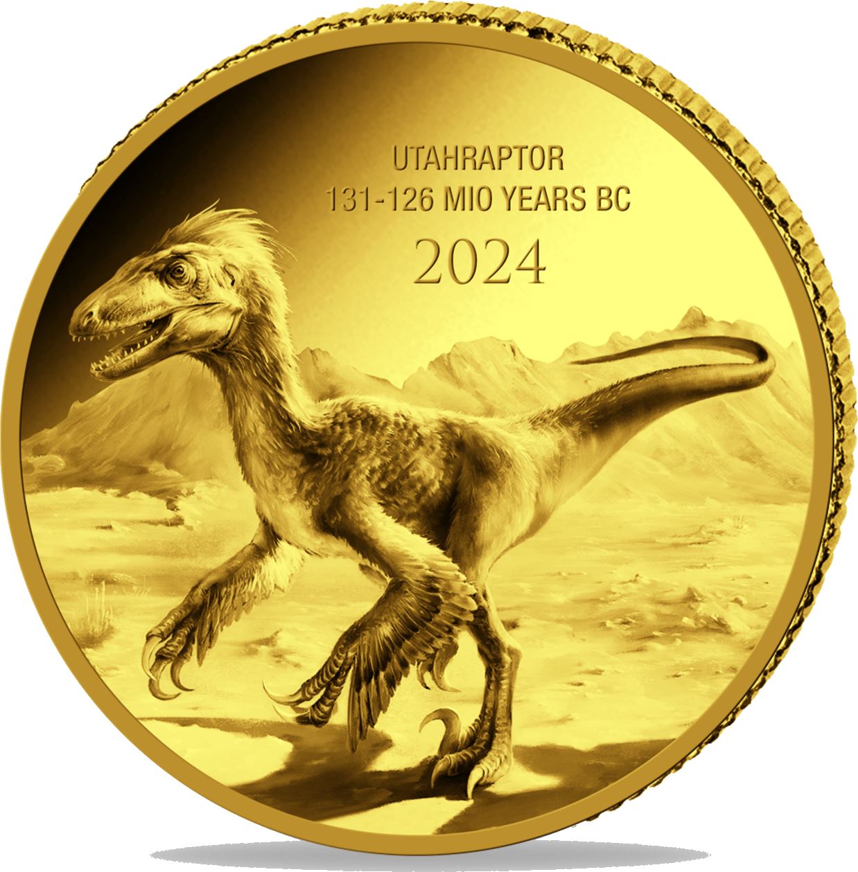 Конго сто франков - монета 100 франков Ютараптор, реверс