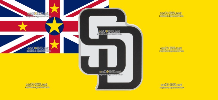 Монета пять баксов Ниуэ – монета 5 долларов клуб San Diego Padres