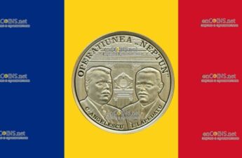 Румынская монета 100 леев - монета 100 леев Операция Нептун