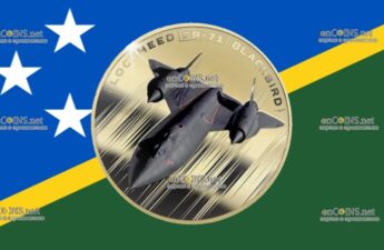 Золотые 50 центов Соломоновых островов - монета 50 центов Lockheed SR-71
