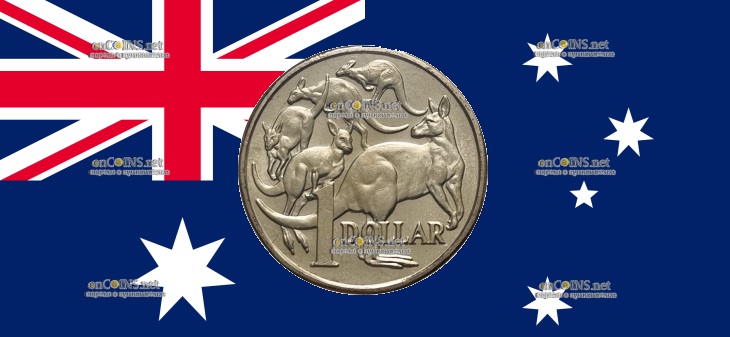 1 доллар Австралии - монета 1 доллар Пять Кенгуру