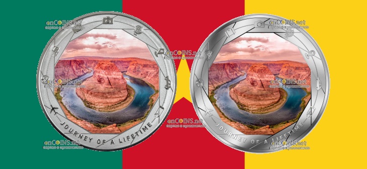 1000 франков Камерун - монета 1000 франков КФА Хорсшу Бенд