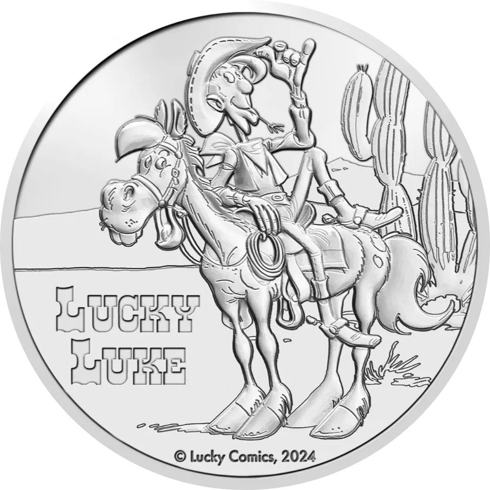 5 евро Бельгии - монету 5 евро Счастливчик Люк, реверс