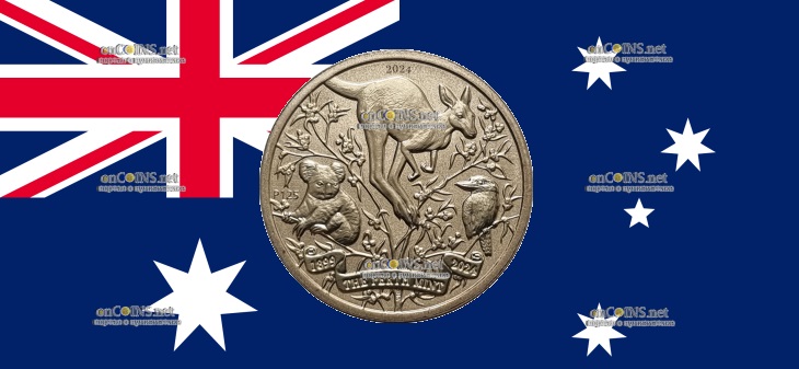 Австралийский доллар - монета 1 доллар Кенгуру