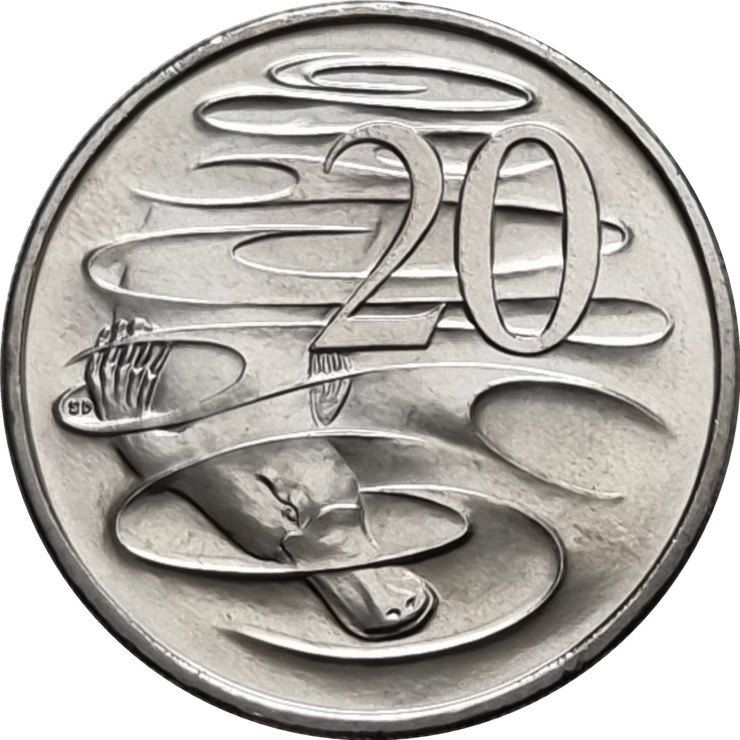 Двадцать центов Австралии - монета 20 центов Утконос, реверс