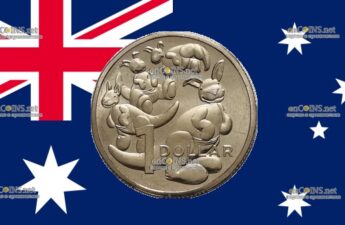 Монета 1 доллар Австралии - монета 1 доллар Пять Кенгуру