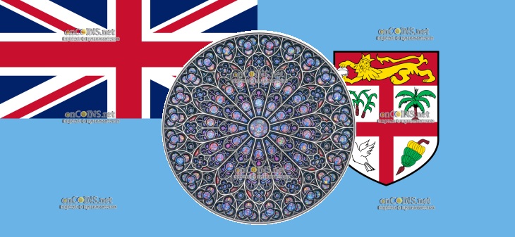 Монета 10 долларов Фиджи - монета 10 долларов Нотр-Дам-де-Пари Mandala Art