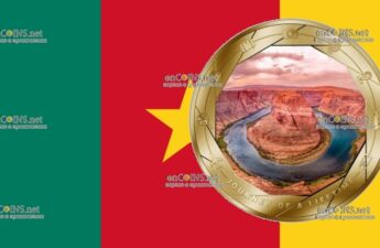 Монета 1000 франков Камерун - монета 1000 франков КФА Хорсшу Бенд