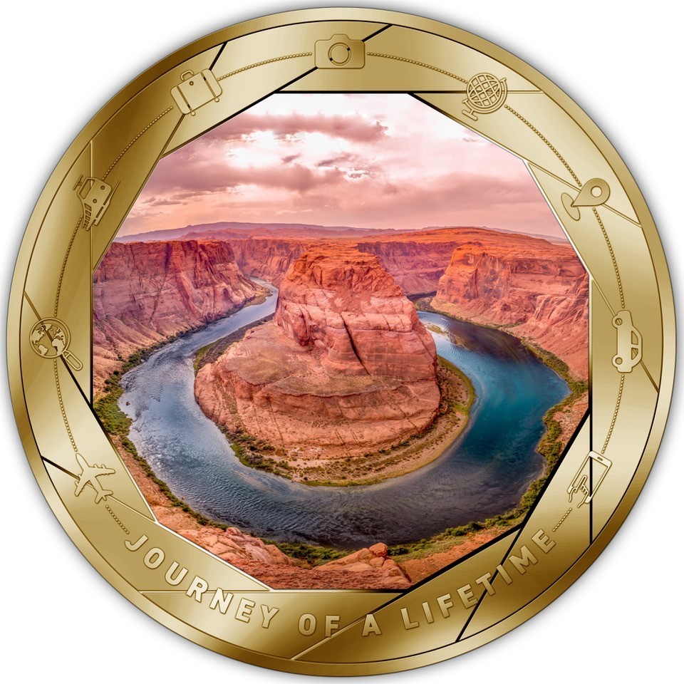 Монета 1000 франков Камерун - монета 1000 франков КФА Хорсшу Бенд, реверс