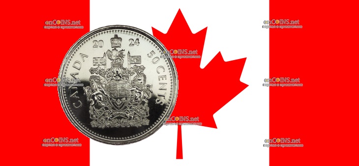 Монета 50 центов Канады - монета 50 центов Смена Монархов