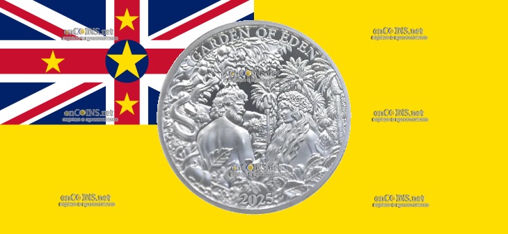 Монета пол доллара Ниуэ – монета 1 доллар Райский сад