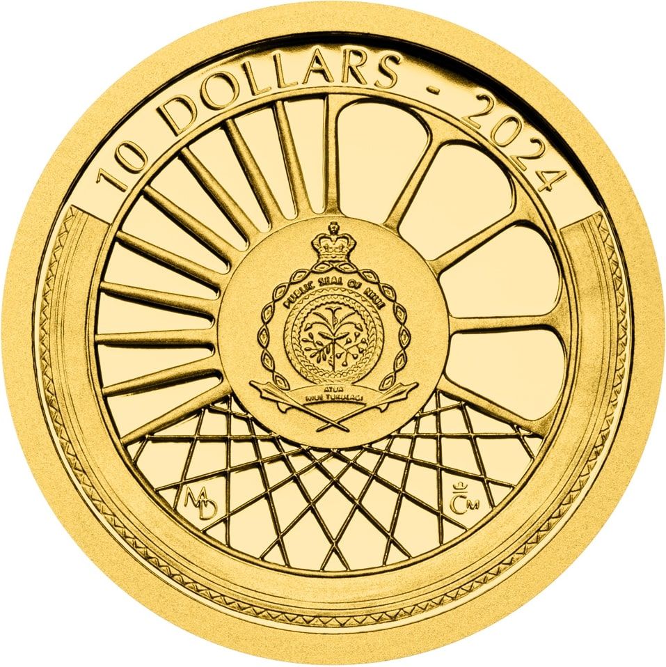 Монеты Ниуэ - серия 10-долларовых монет в серии На колесах, аверс