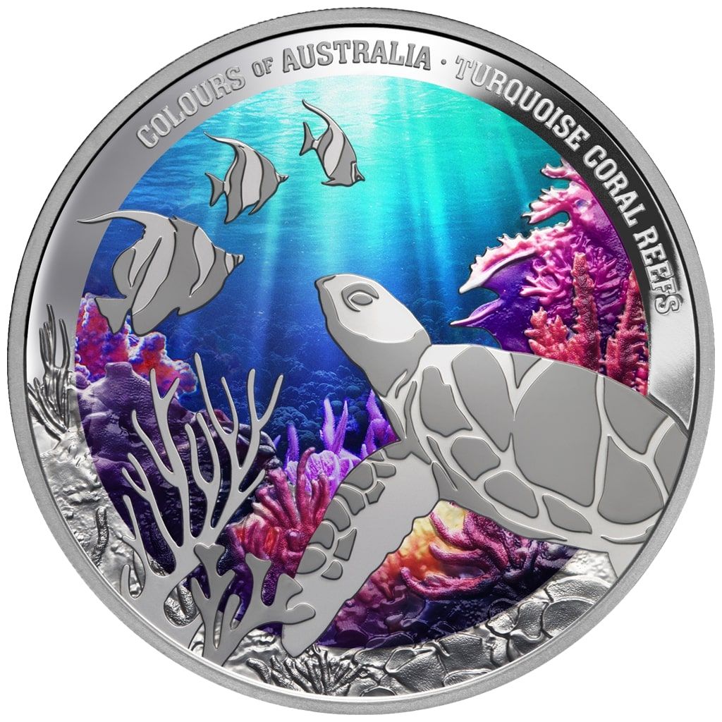 Один доллар Ниуэ - монета 1 доллар Бирюзовые коралловые рифы, реверс