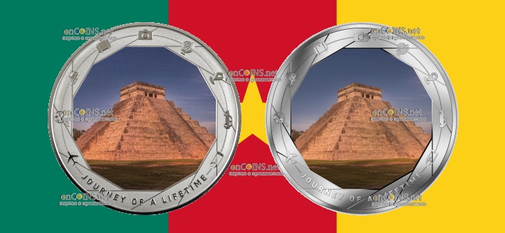 Серебряные 1000 франков Камерун - монета 1000 франков КФА Пирамида Кукулькана