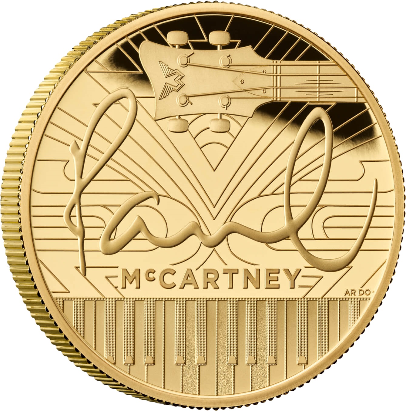 Золотые 200 фунтов - монета 200 фунтов Пол Маккартни, реверс