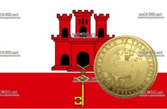 1-10 кроны Гибралтара - монета 1-10 кроны 75-я годовщина НАТО