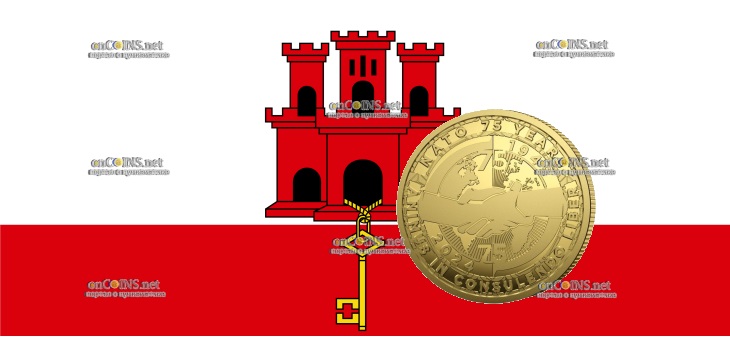 1-10 кроны Гибралтара - монета 1-10 кроны 75-я годовщина НАТО