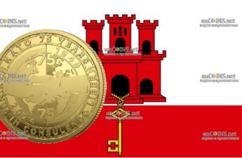 1-5 кроны Гибралтара - монета 1-5 кроны 75-я годовщина НАТО